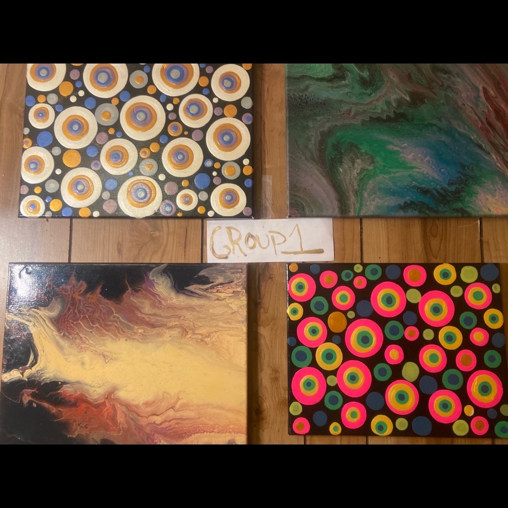 Acrylic Pour Paintings🎉💜🎉